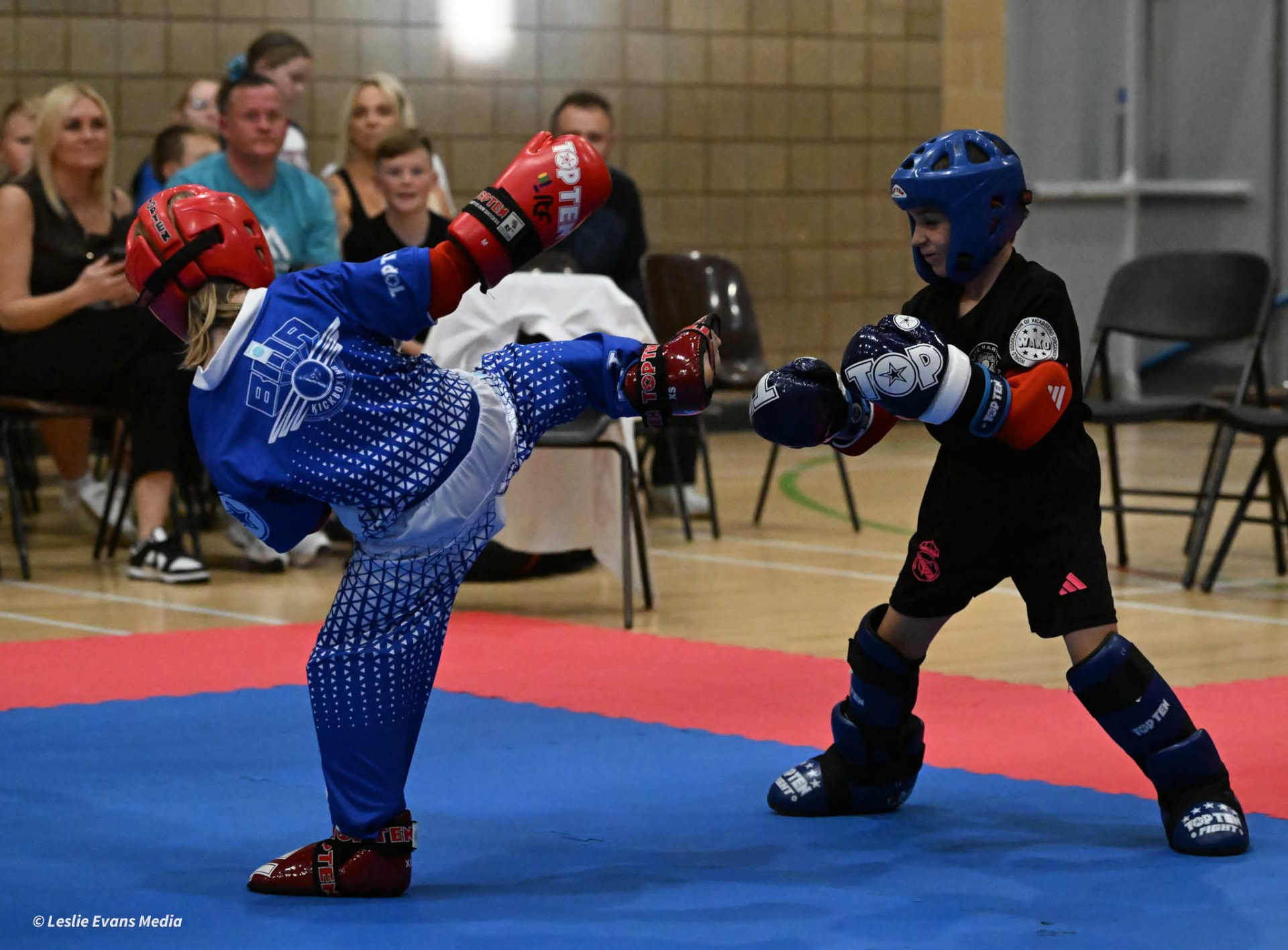 BMA Southside athlete throwing a kick at a competition