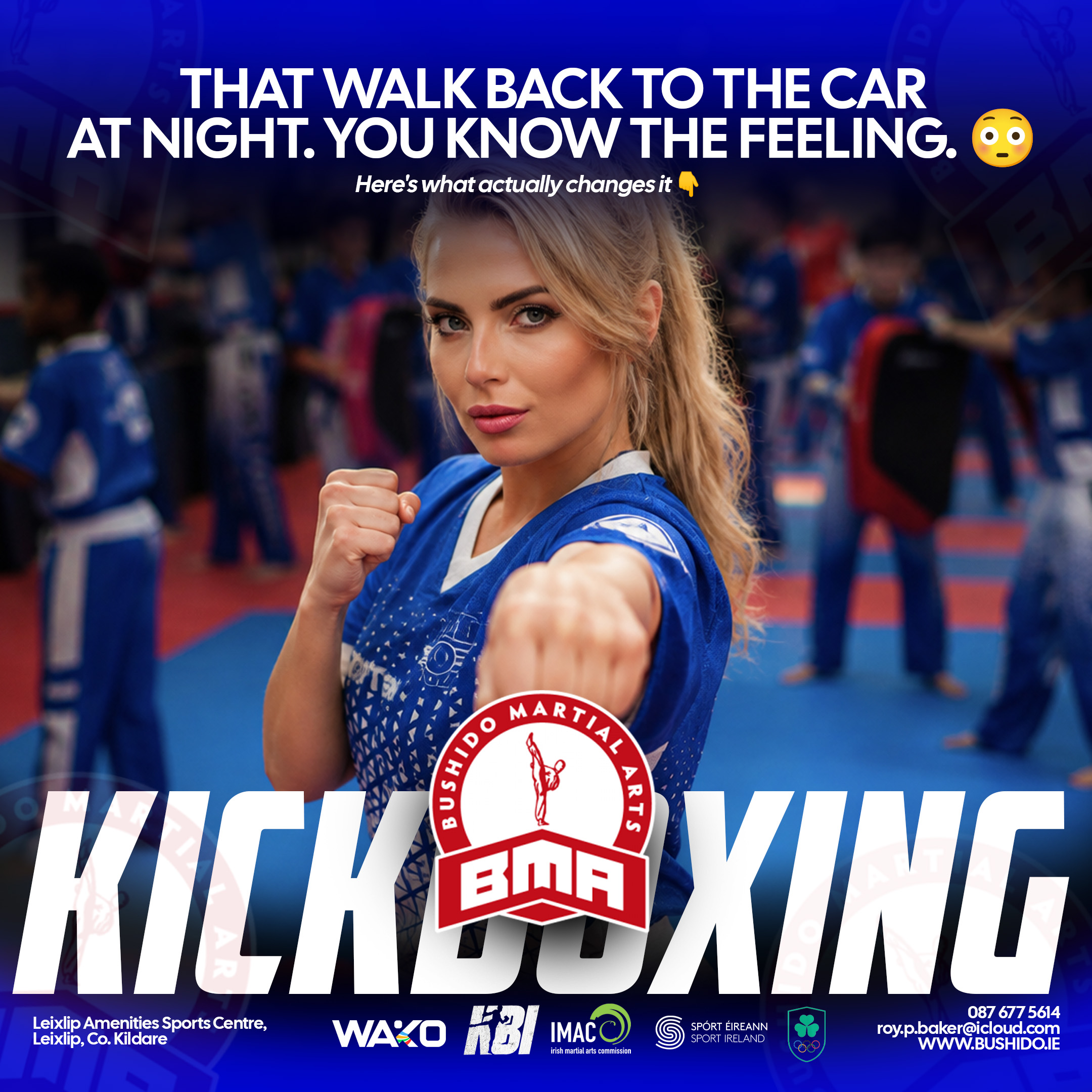 Bushido women's kickboxing artwork: that walk back to the car at night, you know the feeling