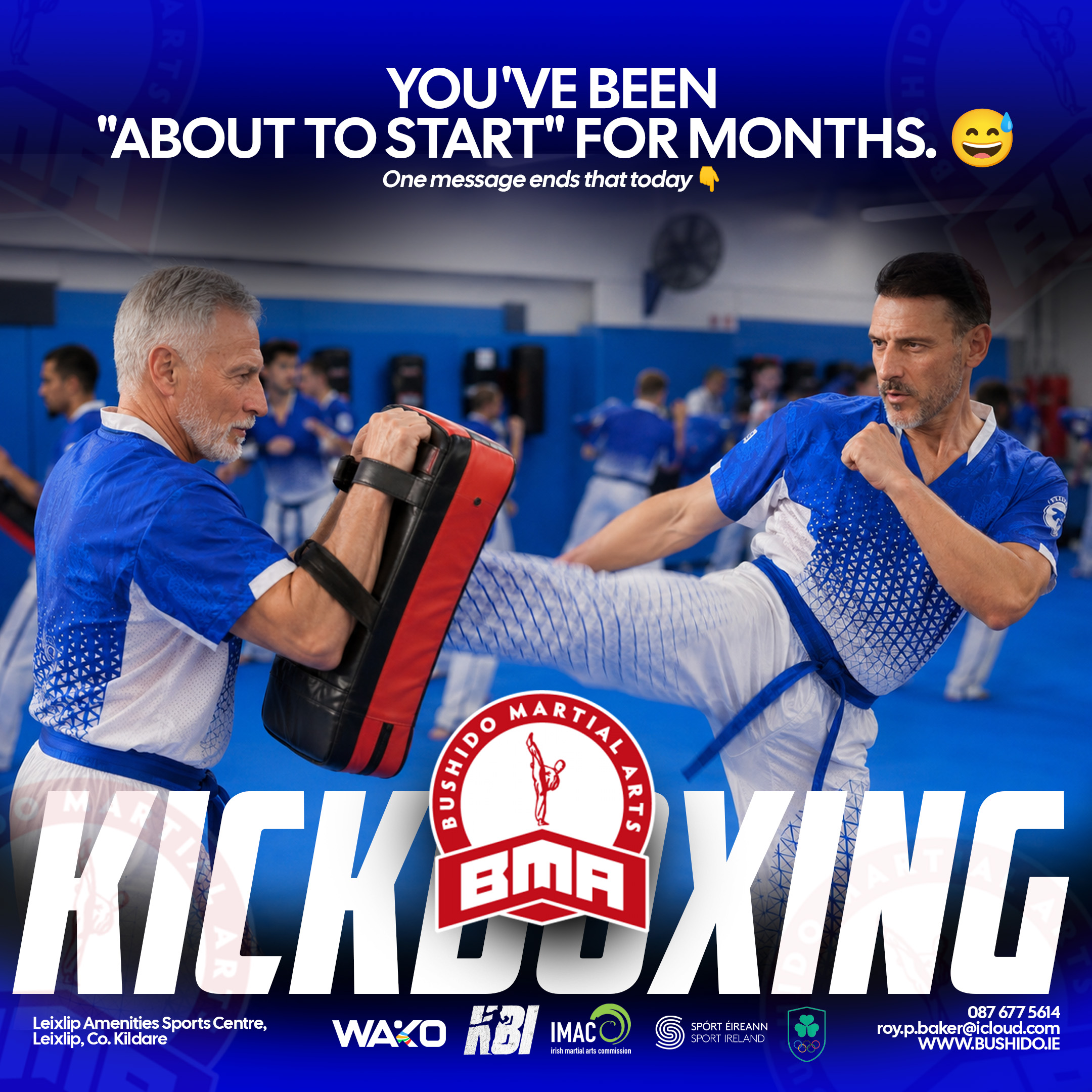 Bushido adult kickboxing artwork: you've been about to start for months